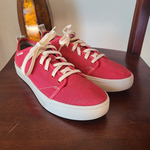 Toms US Mens Size 8 TRVL LITE Red Canvas Sneakers Lace Up Comfort Casual - Picture 6 of 10